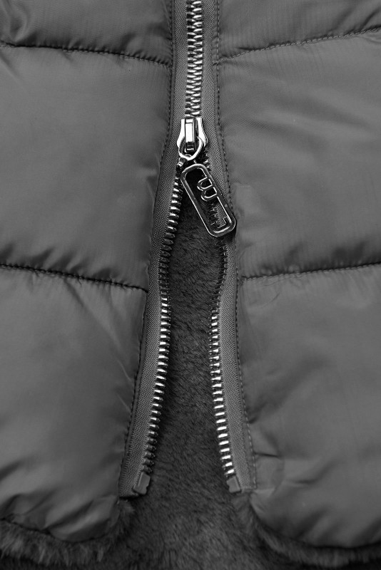 Szürke színű kifordítható téli kabát