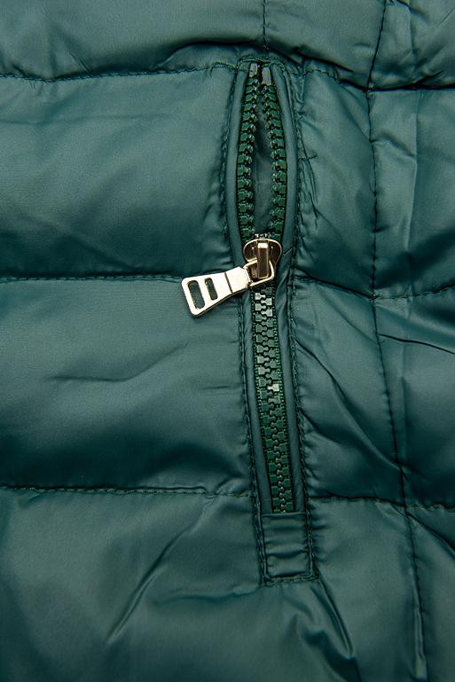 Zöld színű steppelt átmeneti dzseki