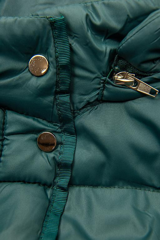 Zöld színű steppelt átmeneti dzseki