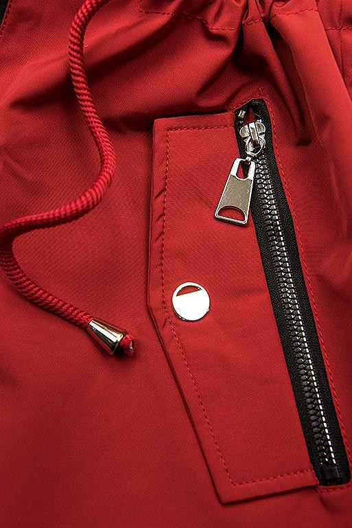 Kifordítható átmeneti parka - piros és fekete színű