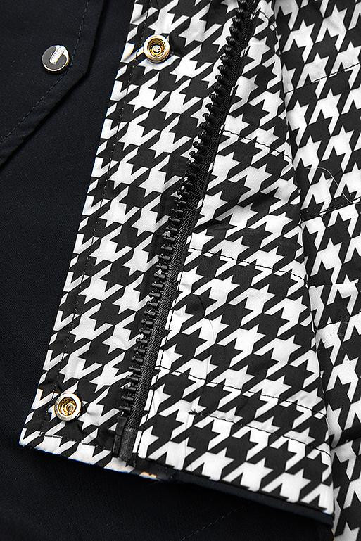 Kifordítható átmeneti parka - sötétkék/pepita