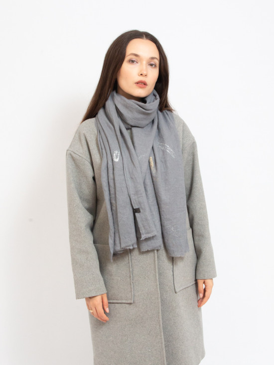 Szürke színű textil sál
