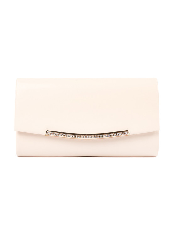 Világosbézs clutch lánccal