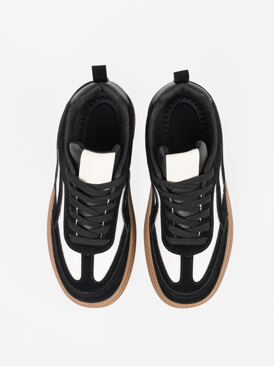 Fekete női sneakers fehér részletekkel