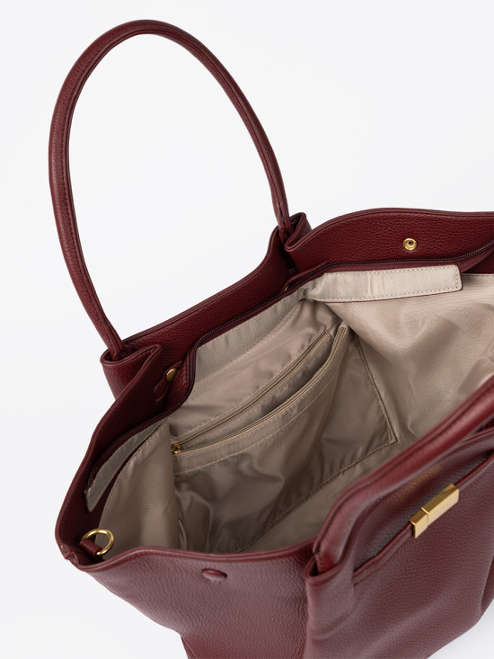 Elegáns bordó színű shopper táska