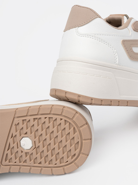 Fehér-bézs színű platform sneaker cipő