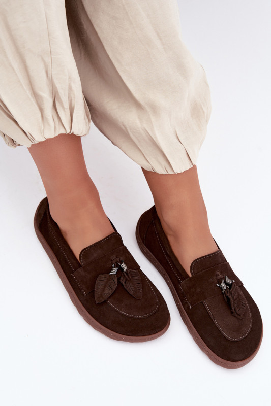 Barefoot mokaszin természetes velúrbőrből, sötétbarna színű