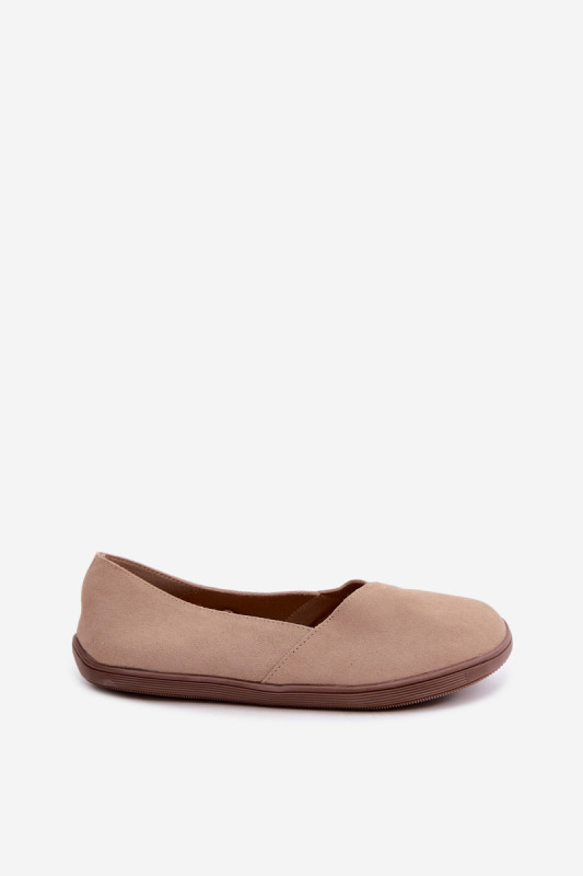 Barefoot balerina cipő természetes bézs velúrból