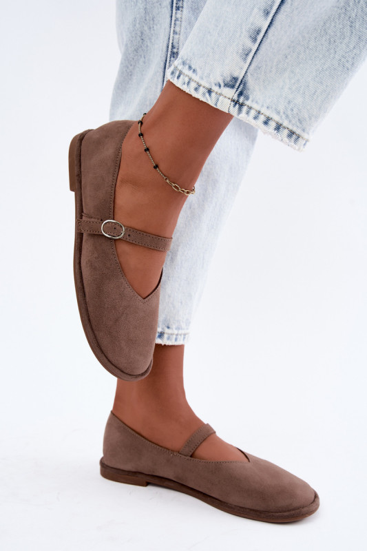 Barefoot balerina pánttal bézs velúrból