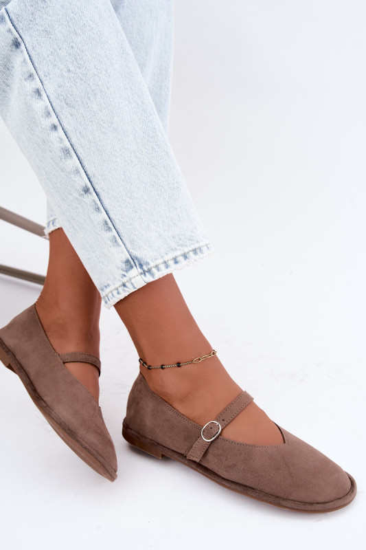Barefoot balerina pánttal bézs velúrból