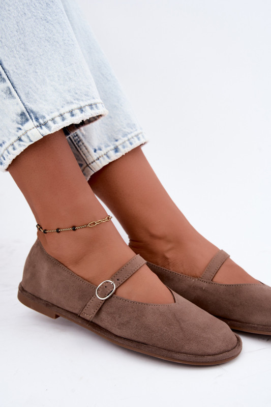 Barefoot balerina pánttal bézs velúrból