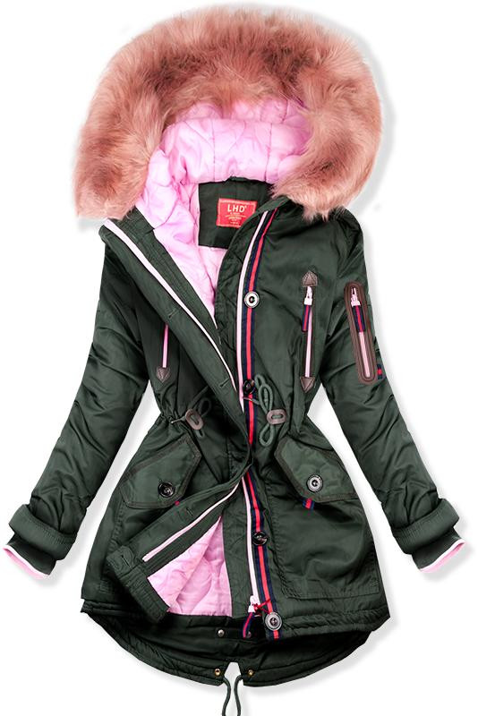 Zöld színű parka kabát kapucnival