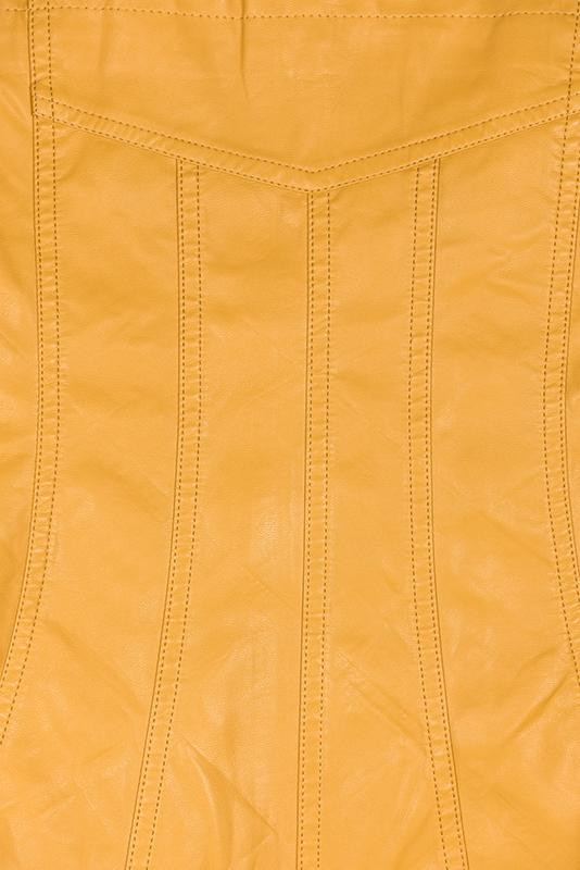 Sárga színű műbőr dzseki Plus Size