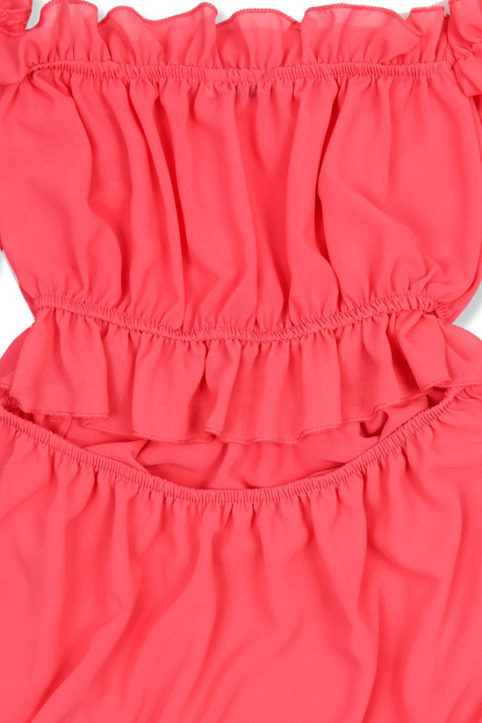 Korall színű hosszú nyári ruha