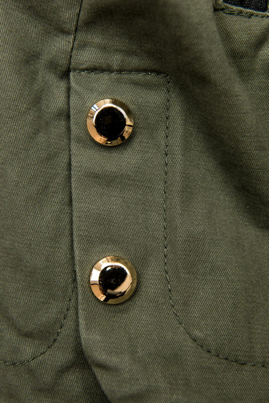 Khaki színű átmeneti parka kabát