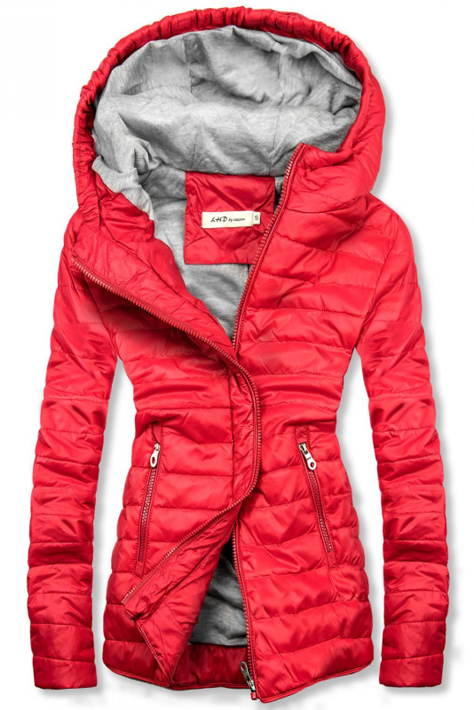 Piros színű, könnyű steppelt dzseki