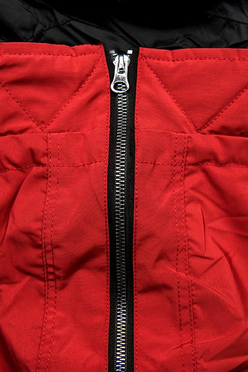 Kifordítható tavaszi parka - fekete és piros színű