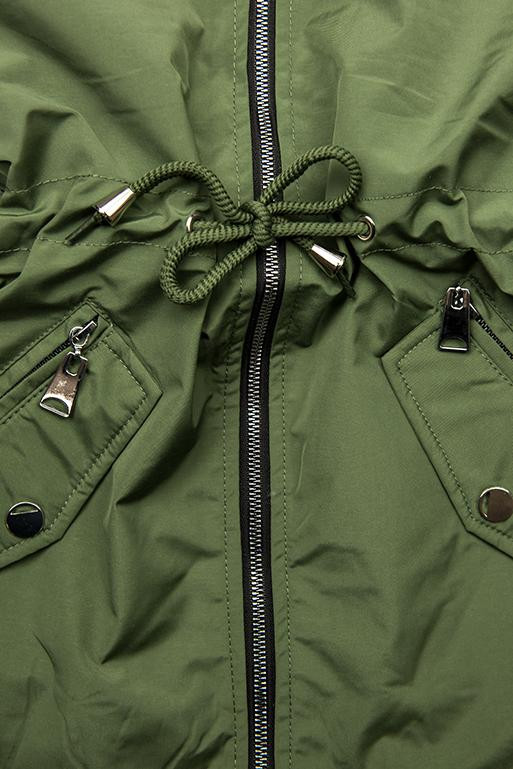 Tavaszi kifordítható parka, khaki és fekete színű