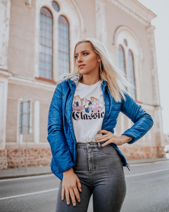 Sárga színű, könnyű steppelt dzseki