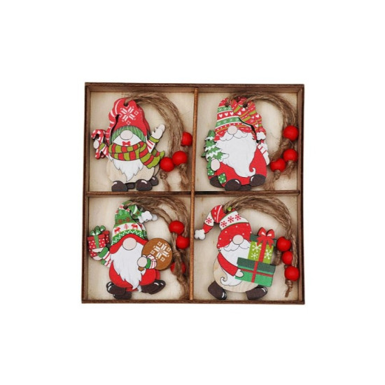 12 darabos fa karácsonyfadísz szett, 6,5 cm