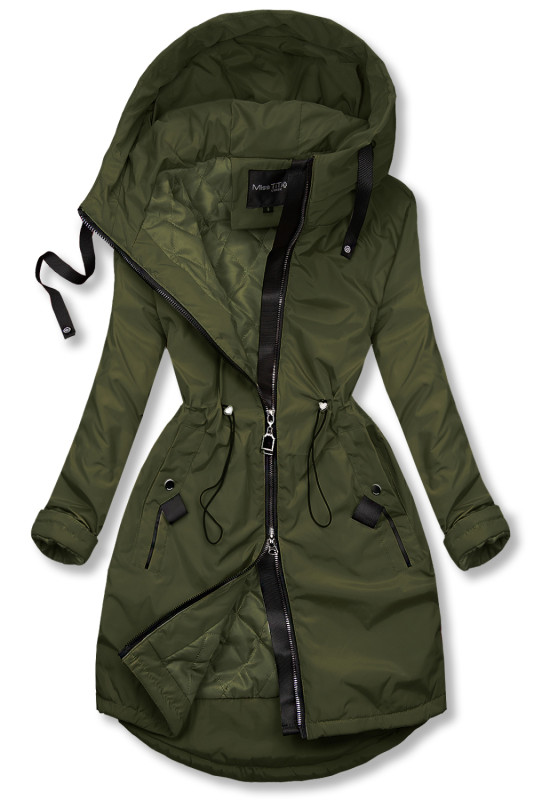 Khaki színű átmeneti köpeny/parka