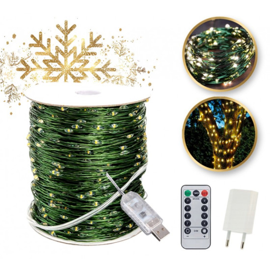 Karácsonyi fényfüzér – 500 LED, 50 m, meleg fehér