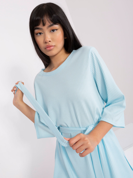 Világoskék casual szett oversized blúzzal