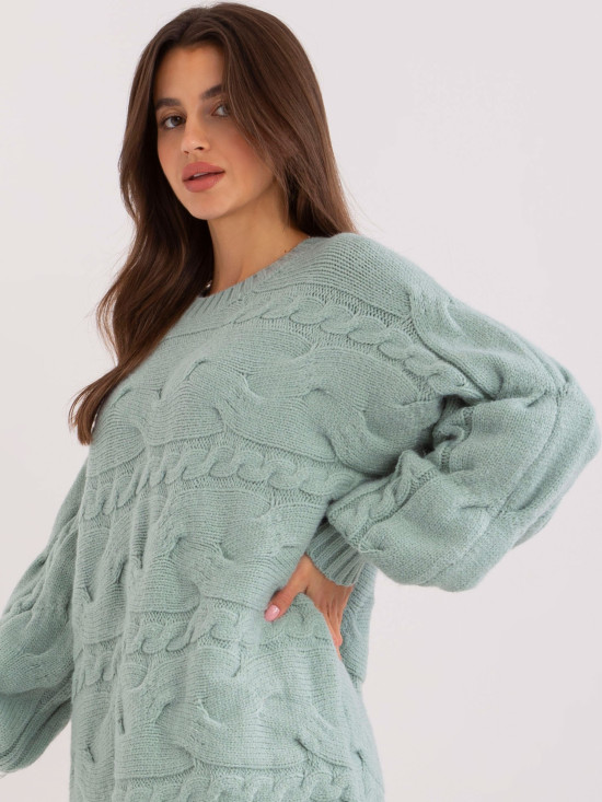 Mentazöld színű oversize kötött ruha/pulóver