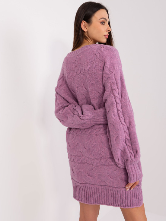 Lila színű oversize kötött ruha/pulóver