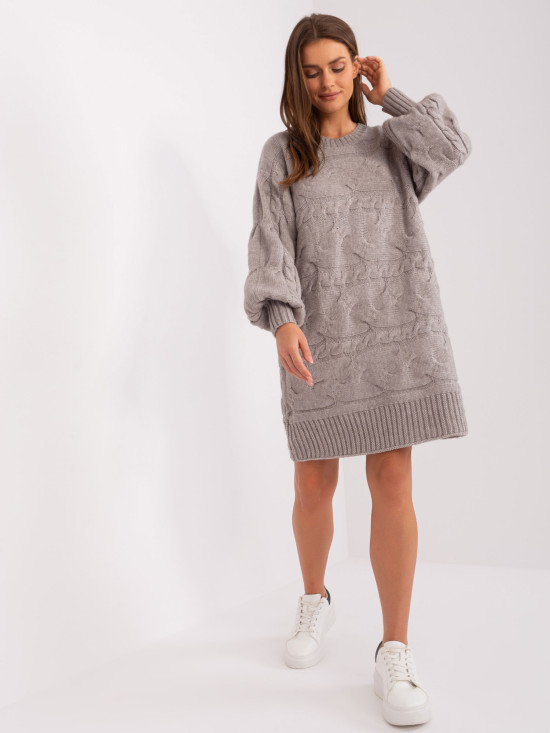 Szürke színű női oversize kötött ruha/pulóver