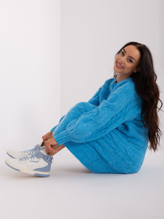 Kék színű oversize kötött ruha/pulóver