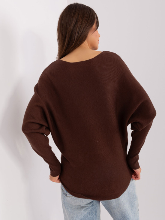 Barna színű oversize pulóver viszkózból