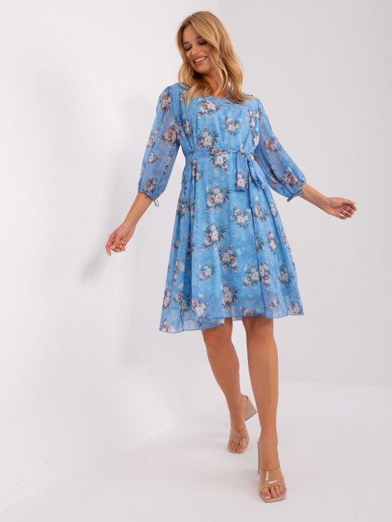 Kék virágmintás oversize ruha