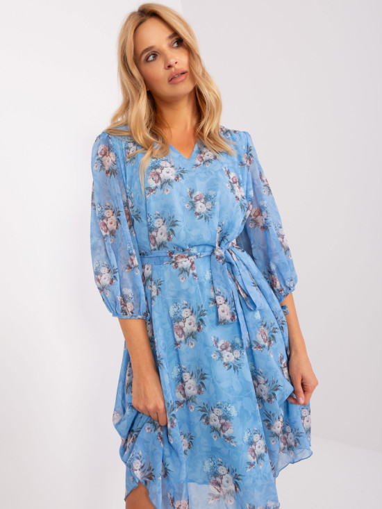 Kék virágmintás oversize ruha