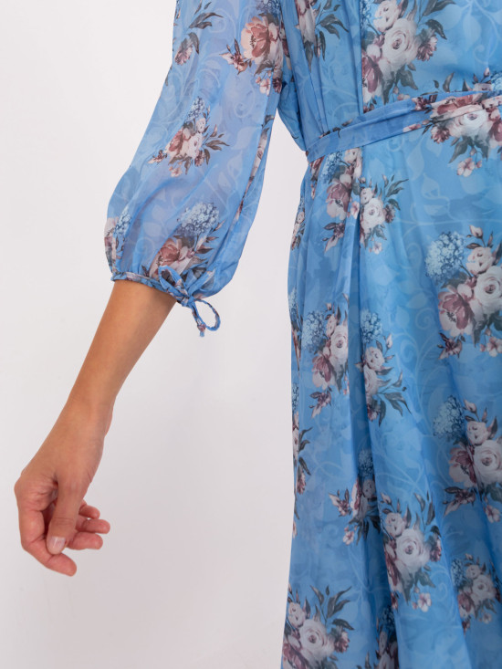 Kék virágmintás oversize ruha