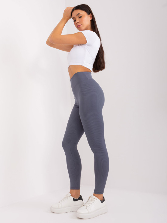 Grafitszürke színű sportos leggings pamutból