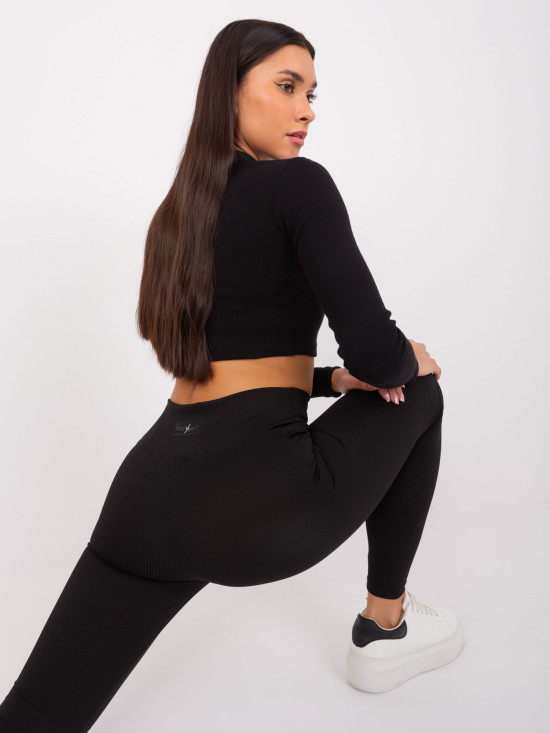 Fekete színű sportos leggings