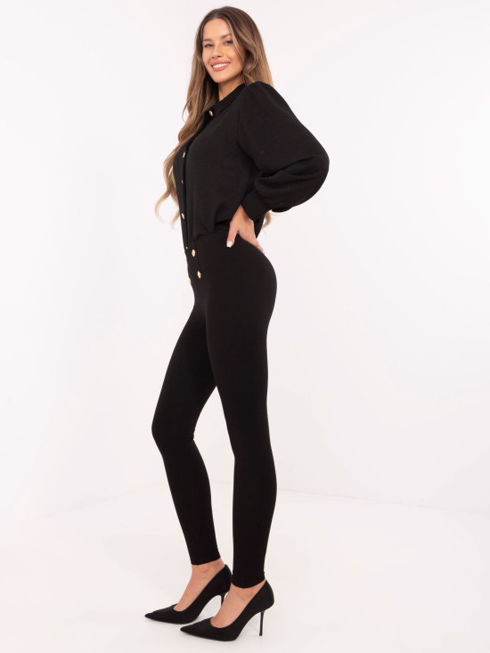 Elegáns fekete színű leggings