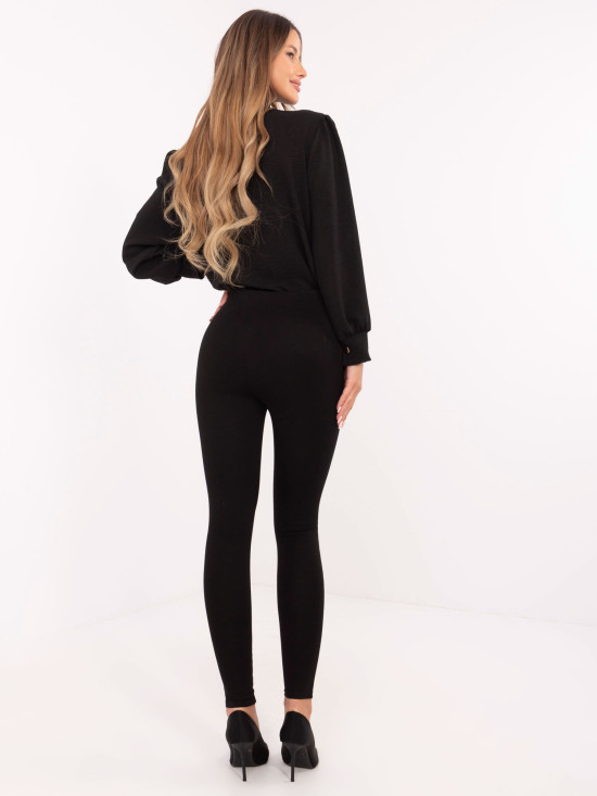 Elegáns fekete színű leggings
