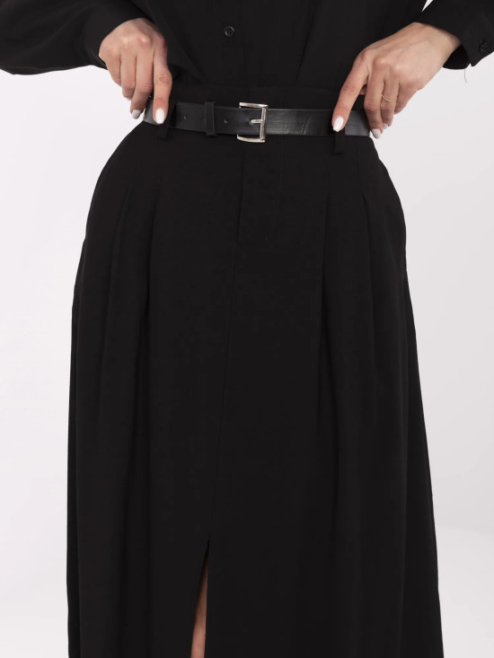 Elegáns midi szoknya fekete színben