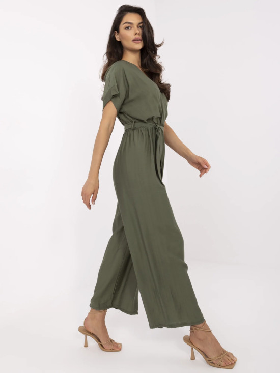 Stílusos khaki overall rövid ujjakkal