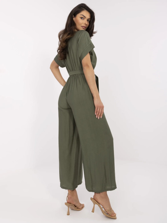 Stílusos khaki overall rövid ujjakkal