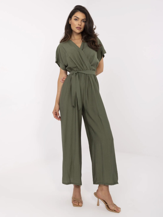 Stílusos khaki overall rövid ujjakkal