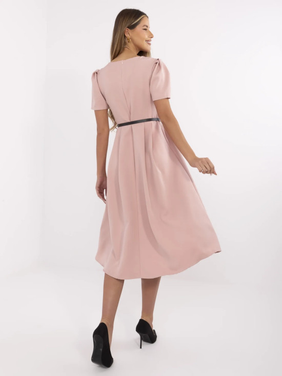 Elegáns midi ruha vitage rózsaszínben