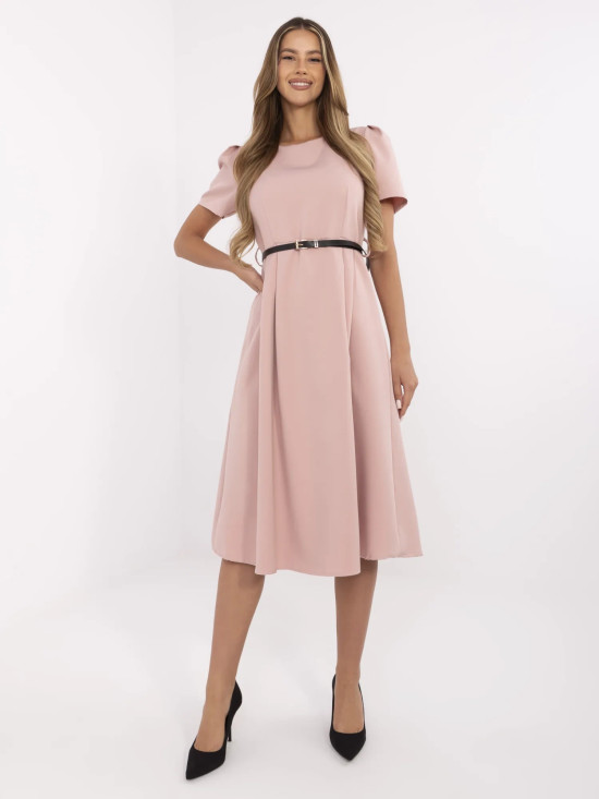 Elegáns midi ruha vitage rózsaszínben