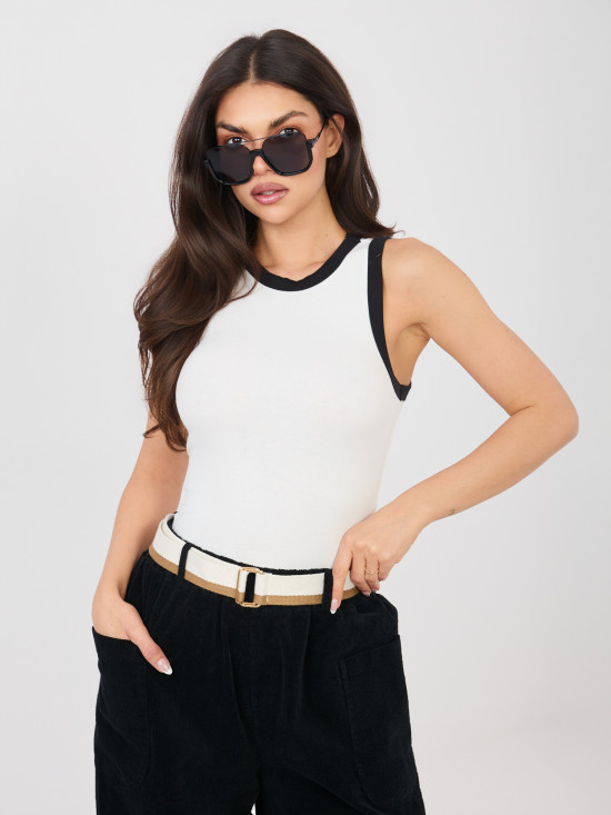 Fehér színű ujjatlan pamut top