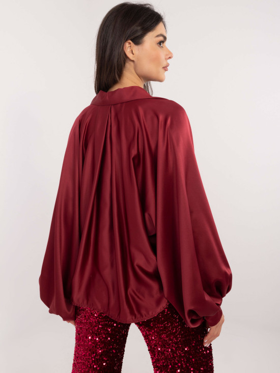 Elegáns bordó színű gombos ing