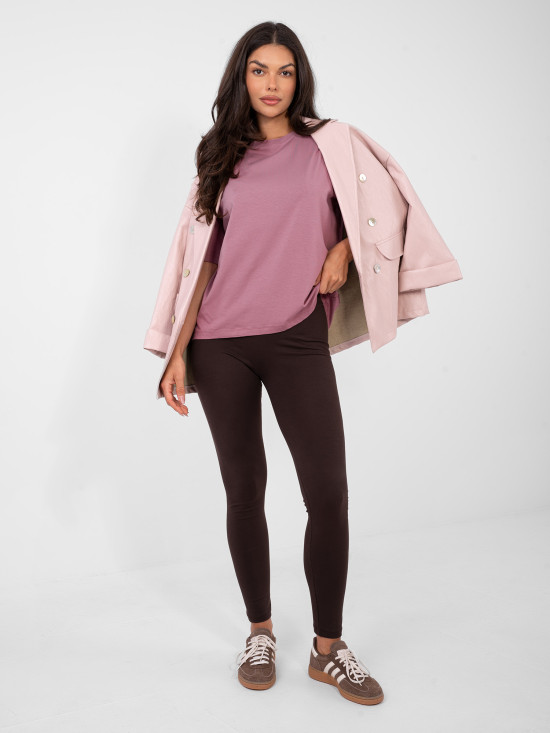 Női pamut póló sötét rózsaszínben