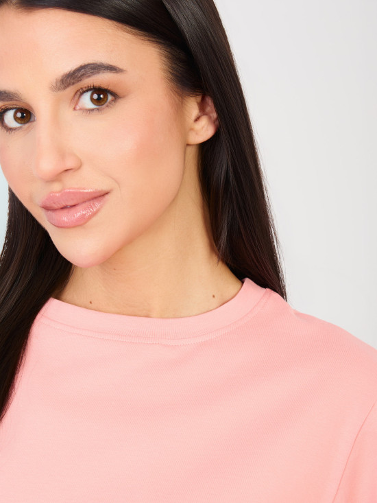 Női pamut póló barack színben