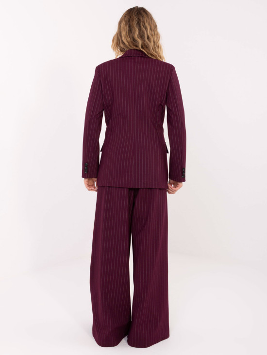 Elegáns bordó színű csíkos blézer